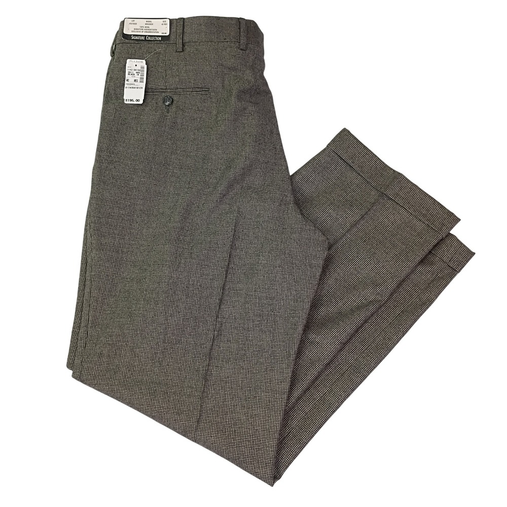 Jos A Bank Signature Collection Windsor Wool Houndstooth Pleated Dress Pants 40R